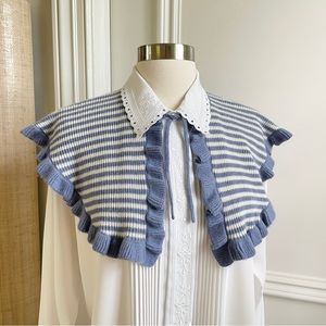Ganni Striped Wool Collar
